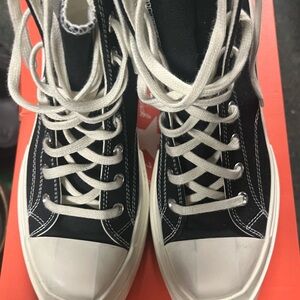 New Womens CONVERSE CHUCK 70 DE LUXE WEDGE A06478C BLACK - 10.5